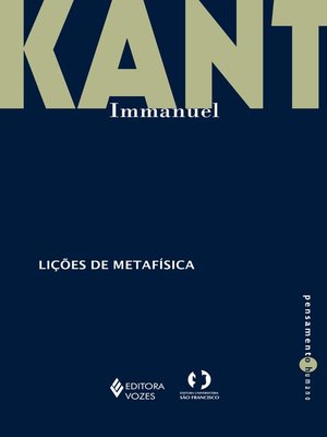 cover image of Lições de metafísica